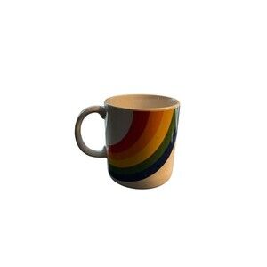 Vintage 1980s FTD Rainbow Ceramic Coffee Mug Retro 80s Pride Cup Stranger Things